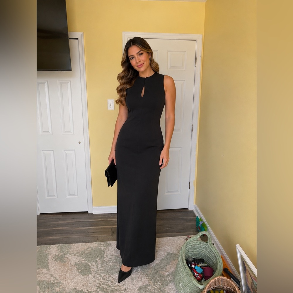 ASOS Elegant Black Sleeveless Midi Dress